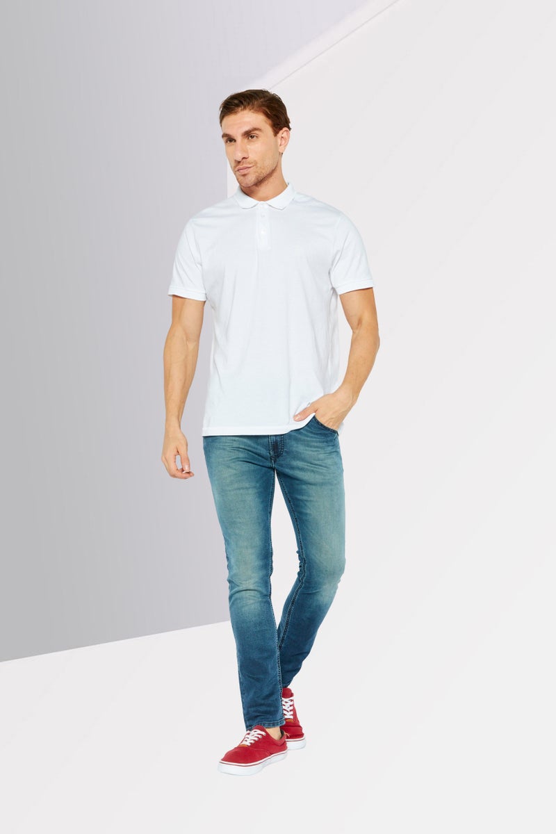 DIESEL Men Regular Fit Mid Waist Washed Denim, Blue - Image 2