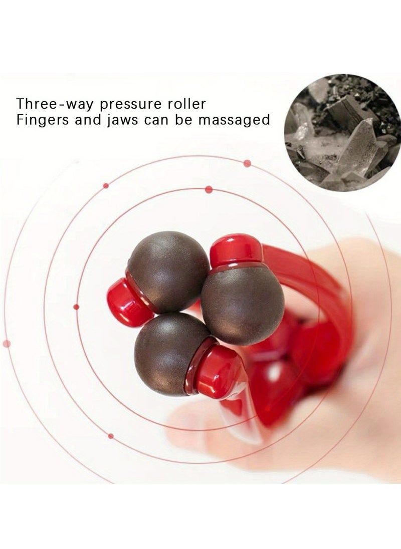 Generic Portable Finger Massager With 3 Rollers - Enhances Blood Flow, Reduces Swelling, Ideal For Arthritis Relief,Hand clip,Migraine And Tension Relief Acupressure Clip - Thumb Acupoint Massage  - Image 2