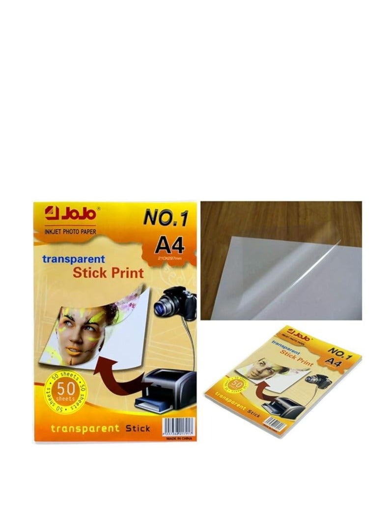JOJO A4 Transparent Stick Print Inkjet Photo Paper - Image 2