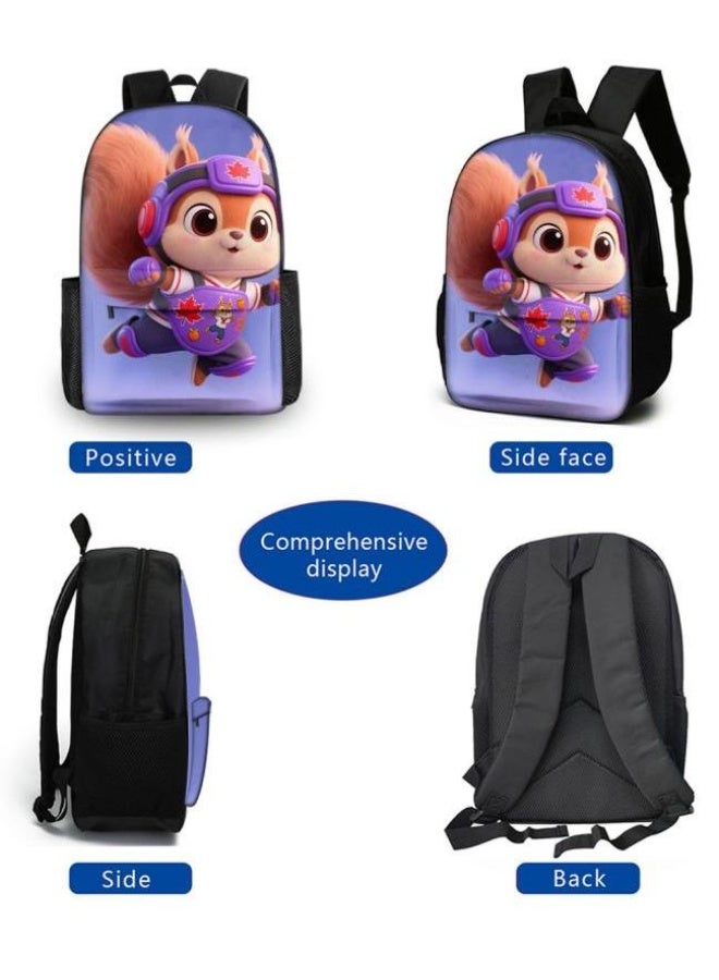 Bright Li Fire Unlock the new fashion of childish fun! Three-piece set of bags, cartoon elements for children and teenagers (students, children, friends' outings, mountain climbing, schooling, etc. can be used) - 5 - Image 3