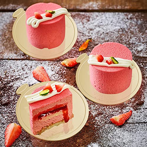 Hulless 100 Pcs Gold Cake Boards - Mini Round Cake Cardboard, 3.5 Inch for Mousse, Cupcake, Dessert, Decorating, 8cm - Image 5