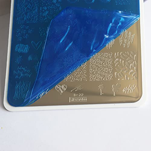 Mezerdoo Abstract Lady Face Pattern Nail Stamping Plates Set 2pcs Flower Leaf Graffiti Fun Nail Stamper Plate Figure Rose Star Heart Nail Stamp Plates Geometry Graffiti Striped Nails Art Template Plates Mold - Image 3