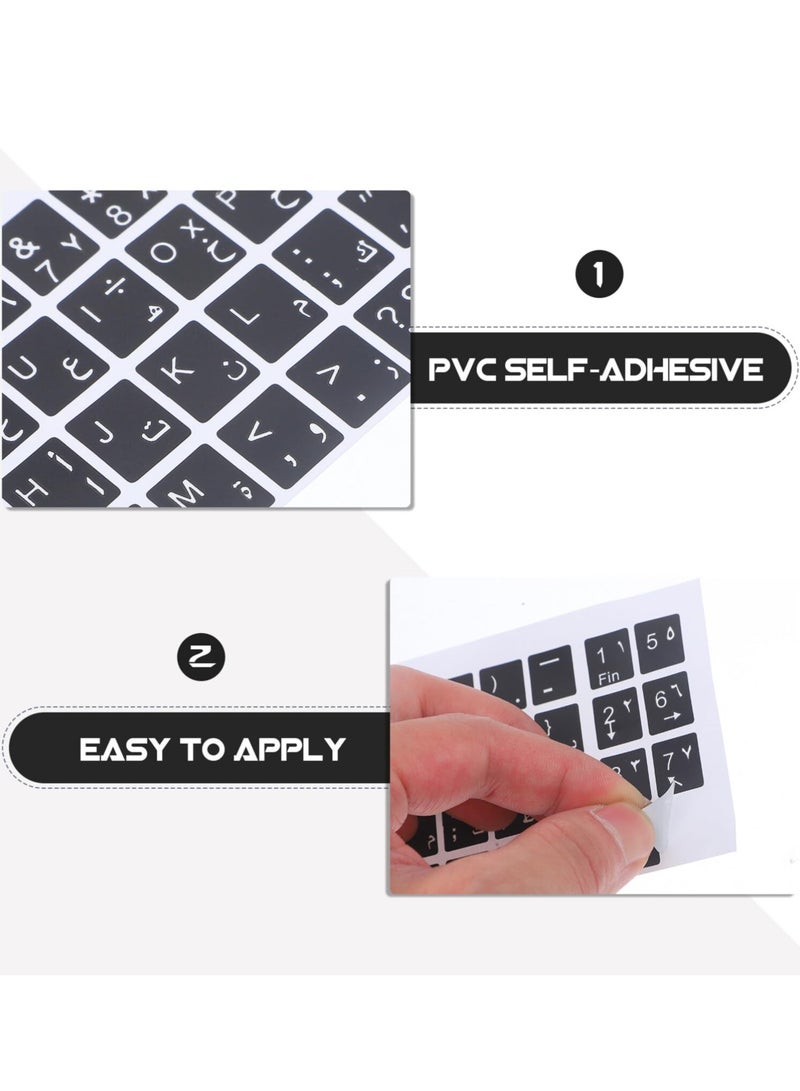 erorex 10 Sheets of Replacement Keyboard Sticker Arabic Keyboard Letter Stickers Keyboard Decal - Image 3