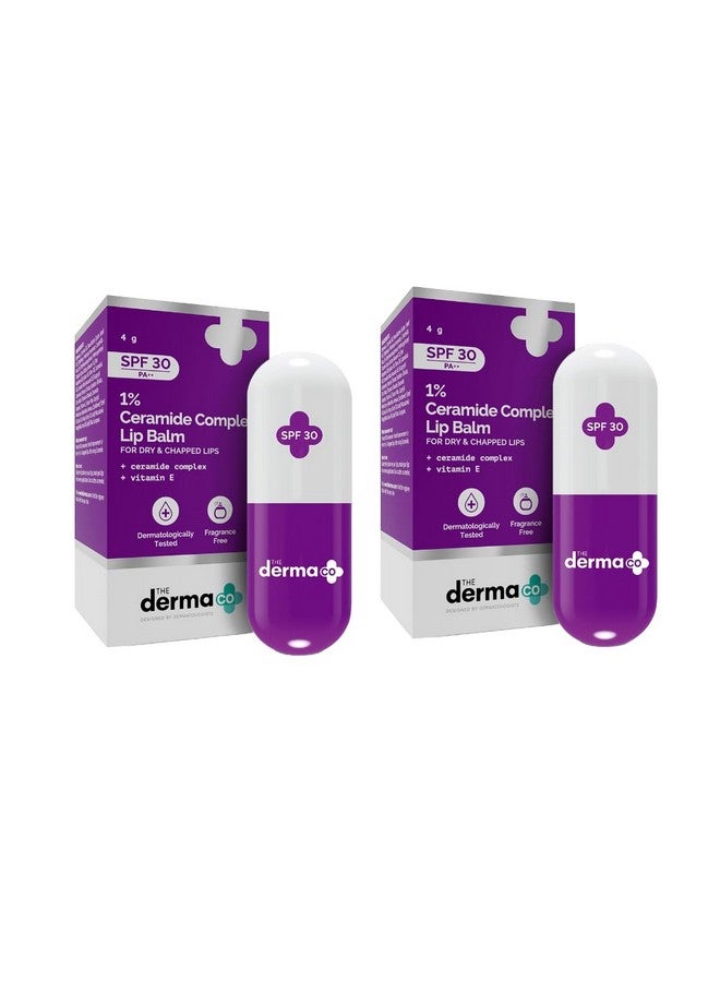 THE derma Co 1% Ceramide Complex Lip Balm With Ceramides & Vitamin E For Dry & Chapped Lips - 4G (Pack Of 2), Off White - Image 1