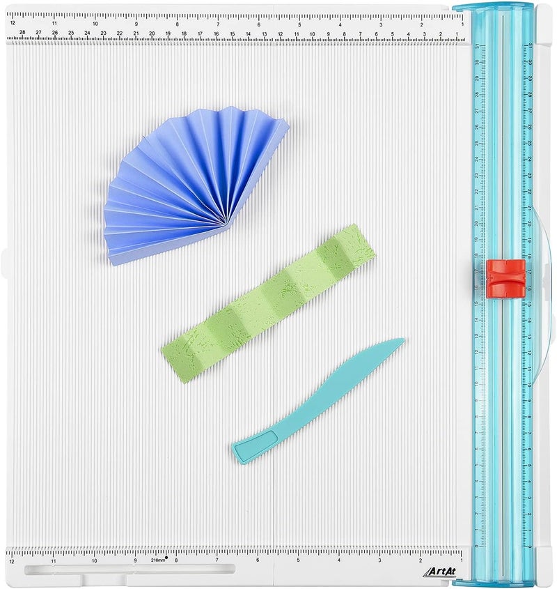 ArtAt 12"x12" Paper Trimmer & Scoring Board - Precise Cutting & Scoring Tool for DIY Crafts, Cards, Envelopes, Scrapbooking & More - Image 1