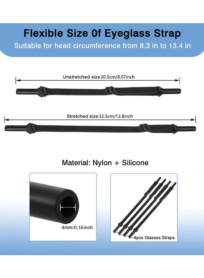 4 Adjustable Straps For Sunglasses, Sports Glasses Anti-Slip Elastic Silicone Straps, Glasses Cord For Men Women - Image 2