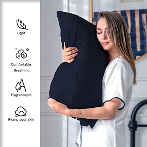 Suatien Silk Pillowcase for Hair and Skin,Soft,Breathable and Sliky 100% Standard Size Pillow Cases Set of 2,Both Sides Natural Mulberry Silk Pillowcases with Hidden Zipper(Standard Size 20"X 26",2pcs) - Image 3