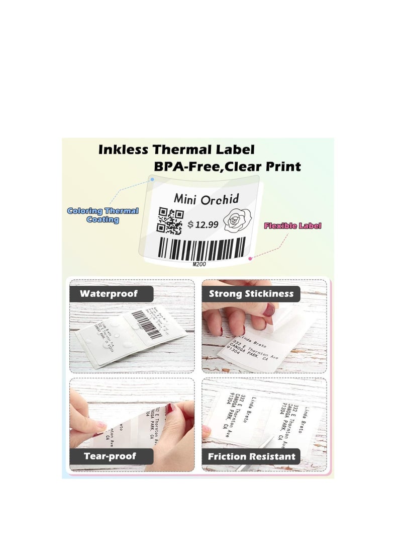 Terabyte Label rolls for M110/M110S/M120/M200/M220 Bluetooth Label Printers - Black on White Sticker Labels (30 x 40 mm 230 labels) - Image 5