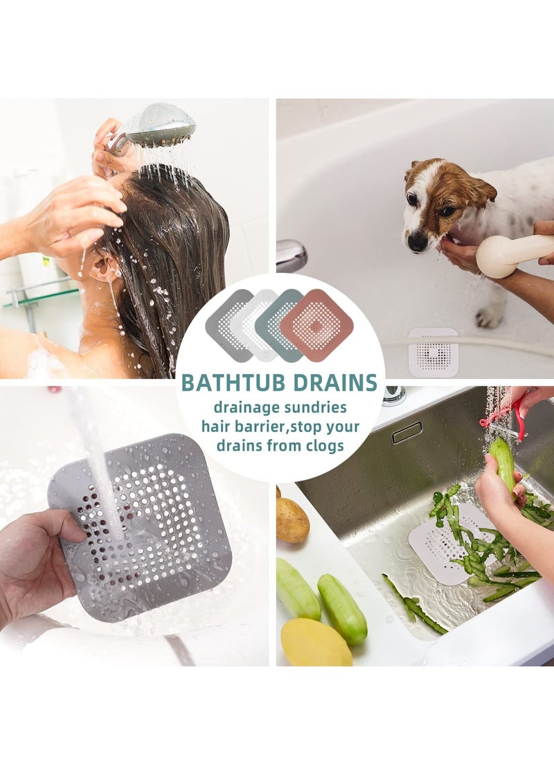 Y&D 4-Pack Universal Silicone Strainer Set - Perfect for Bathrooms, Tubs, and Kitchens. Say Goodbye to Clogs  - Image 3