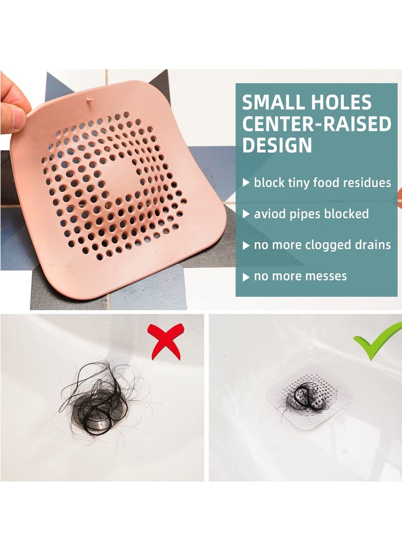 Y&D 4-Pack Universal Silicone Strainer Set - Perfect for Bathrooms, Tubs, and Kitchens. Say Goodbye to Clogs  - Image 4