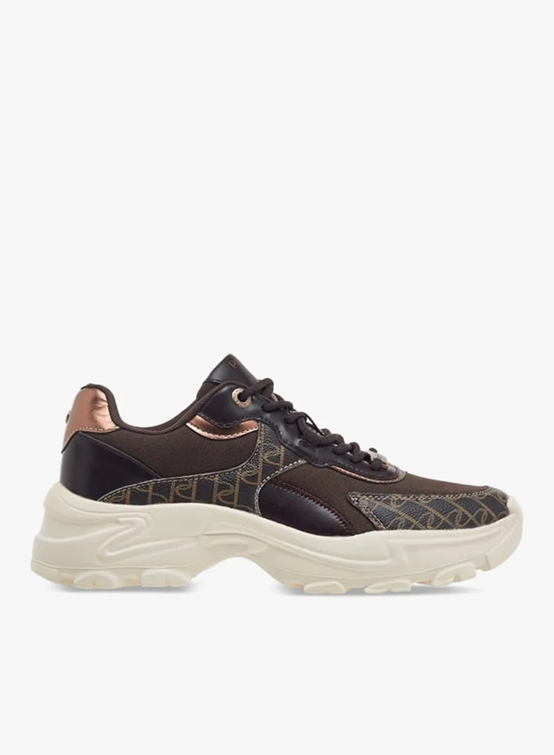 Women Panelled Lace-Up Platform Sneakers