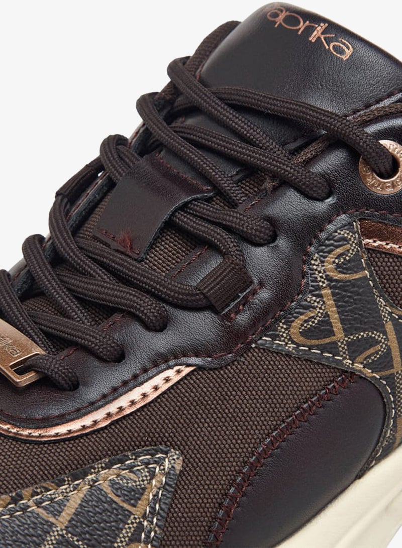 بابريكا سنيكرز نسائي بكعب عريض ورباط - Image 3