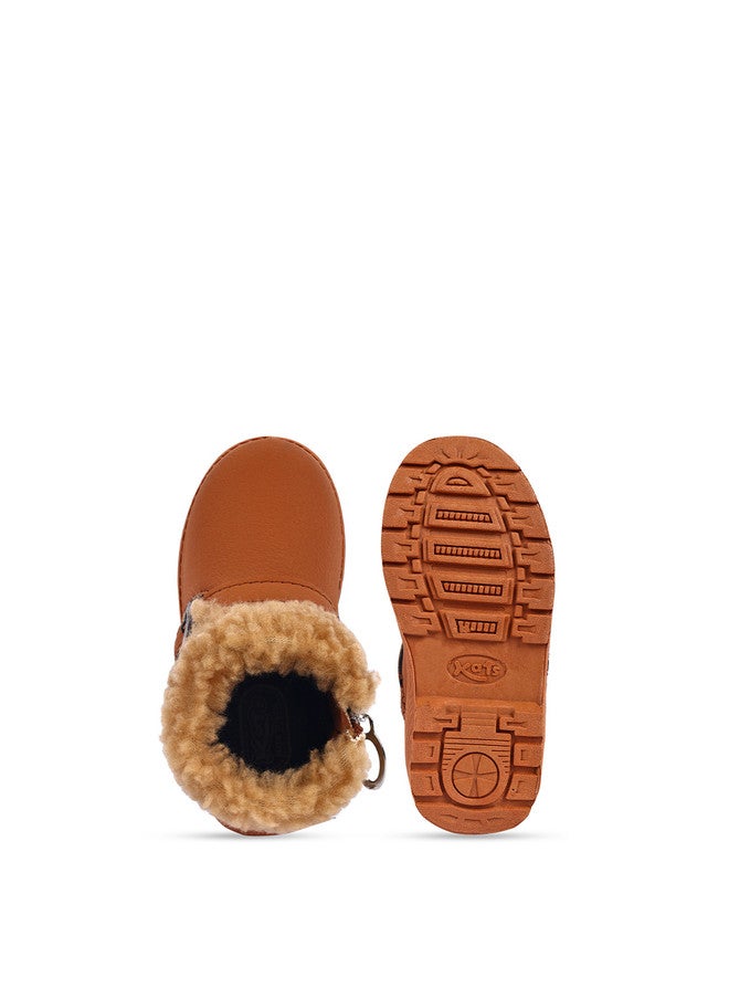 KATS Girls Round Toe Faux Fur Trim Winter Boots - Image 4