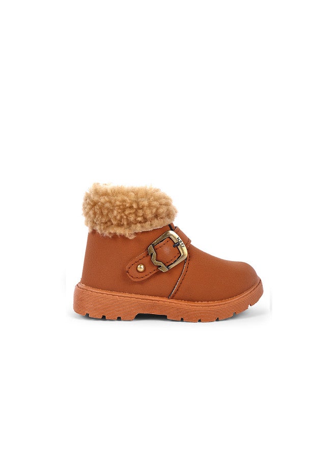 KATS Girls Round Toe Faux Fur Trim Winter Boots - Image 3