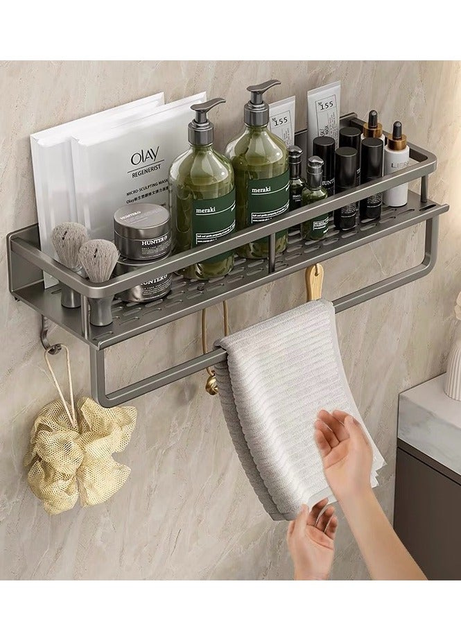 Bathroom shelf No need to drill holes Wall storage layer Waterproof and rust -proof ， A corner stand ， Soap rack ， hanger towel - Image 2