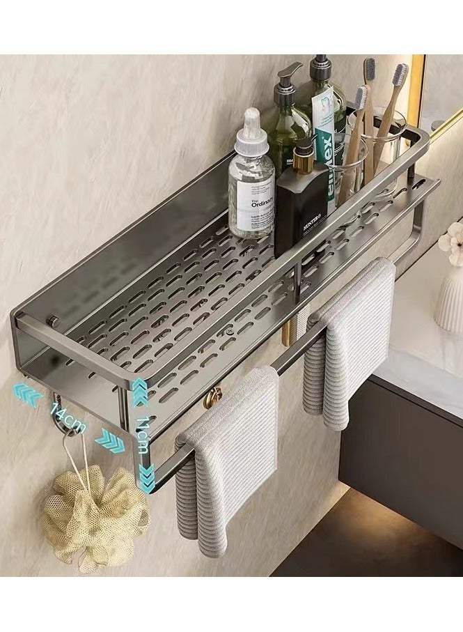 Bathroom shelf No need to drill holes Wall storage layer Waterproof and rust -proof ， A corner stand ， Soap rack ， hanger towel - Image 3