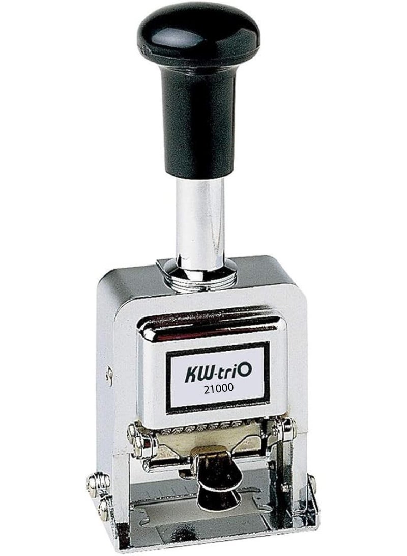 كيه دبليو تريو مجموعة طوابع رقمية معدنية ذاتية الحبر مكونة من 10 أرقام، آلة ترقيم أوتوماتيكية، أدوات مكتبية للمكتب المنزلي والمدرسة للترقيم المتتالي والمكرر باستخدام قلم رقمي ووسادة حبر - Image 2