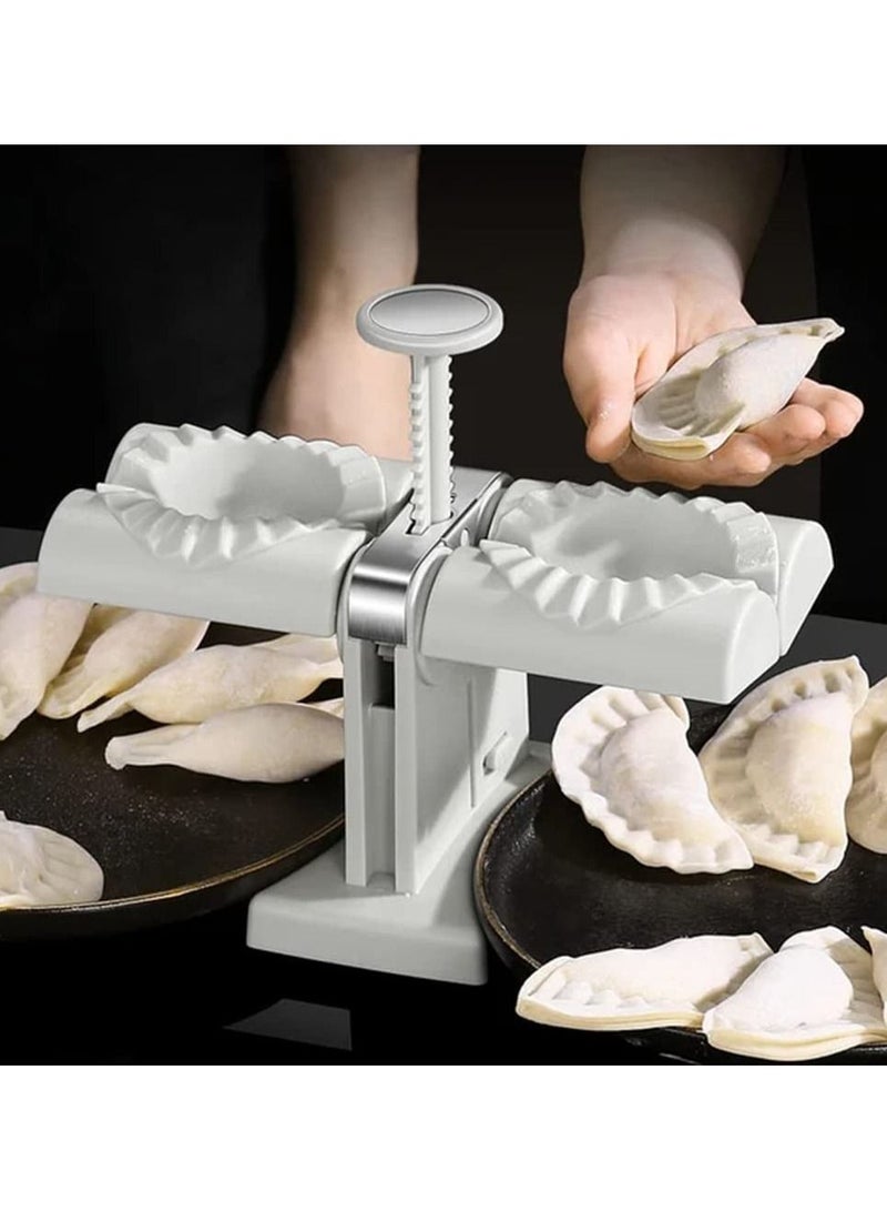 DubaiGallery Double Head Automatic Dumpling Maker Stainless Steel Household Dumpling Machine Manual Dumpling Maker Mould DIY Dumpling Easy Tool Kitchen Accessories for Beginner - Image 1