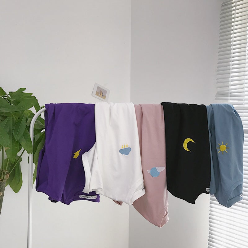 Summer New ins Top Boys Short-sleeved T-shirt Fashionable Korean Loose Couple Half-sleeved tee Teenagers T-shirt - Image 4