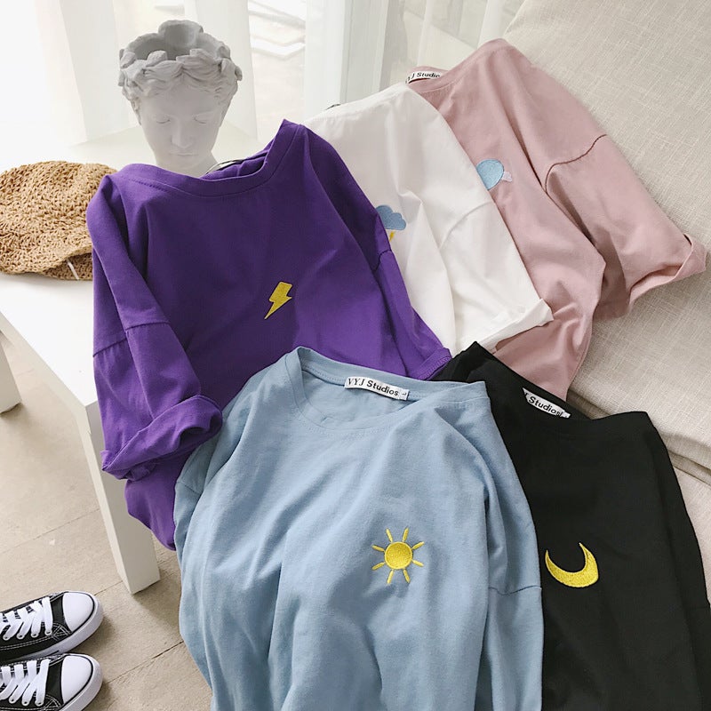 Summer New ins Top Boys Short-sleeved T-shirt Fashionable Korean Loose Couple Half-sleeved tee Teenagers T-shirt - Image 2