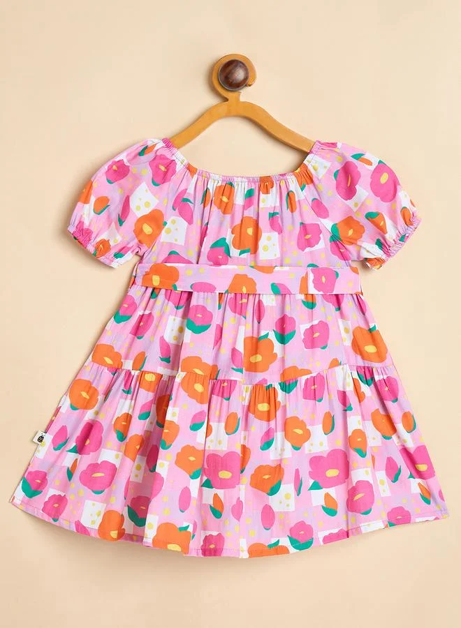 Stylo Bug Girls Floral Print Tiered Dress