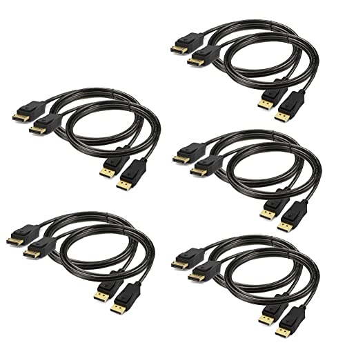 UKYEE DisplayPort to Displayport Cable 6 feet 10-Pack, Display Port(DP) to DP Cord 6ft [1440P@144Hz,V1.2 ] - Image 1