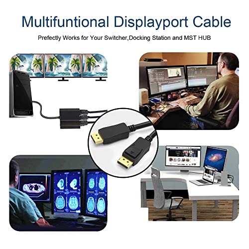 UKYEE DisplayPort to Displayport Cable 6 feet 10-Pack, Display Port(DP) to DP Cord 6ft [1440P@144Hz,V1.2 ] - Image 5