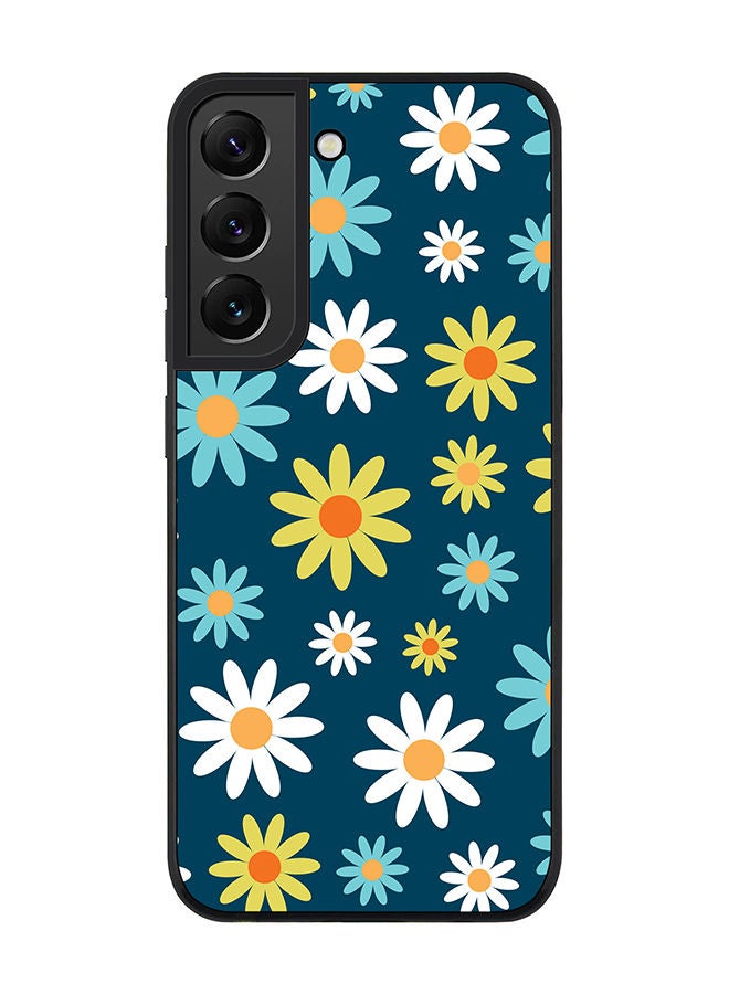 Stylizedd Rugged Black edge case for Samsung Galaxy S21 FE 5G Slim fit Soft Case Flexible Rubber Edges Anti Drop TPU Gel Thin Cover - Pick A Daisy - Image 1