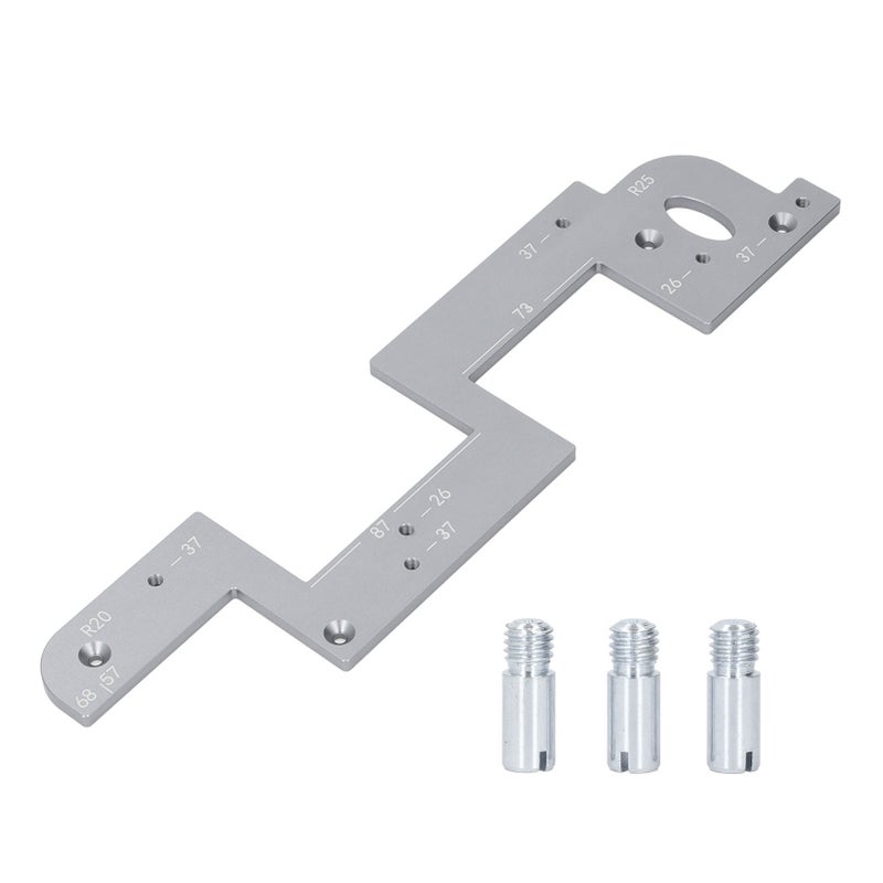 Woodworking Router Template 6mm Silver Aluminum Alloy Wear Resistant - Accurate Position System Slotting Template for Home Office Furniture Installation & DIY Enthusiasts - Image 1