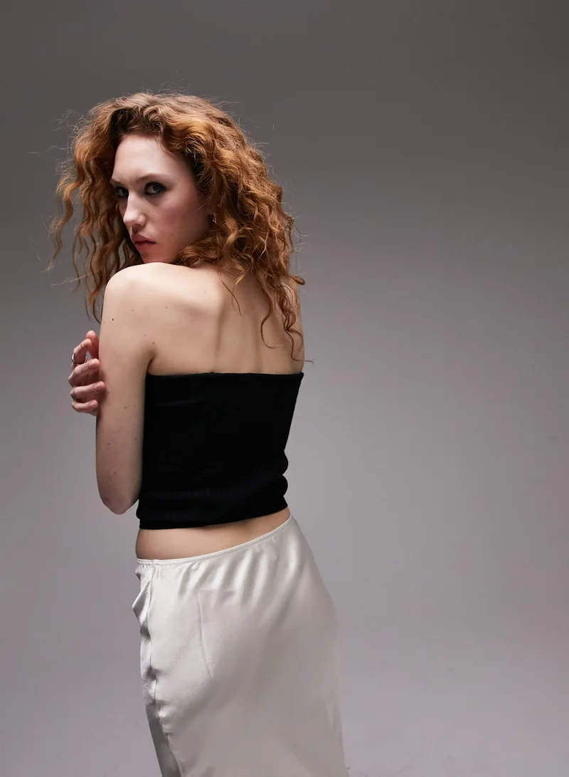 TOPSHOP Bardot Knitted Crop Top