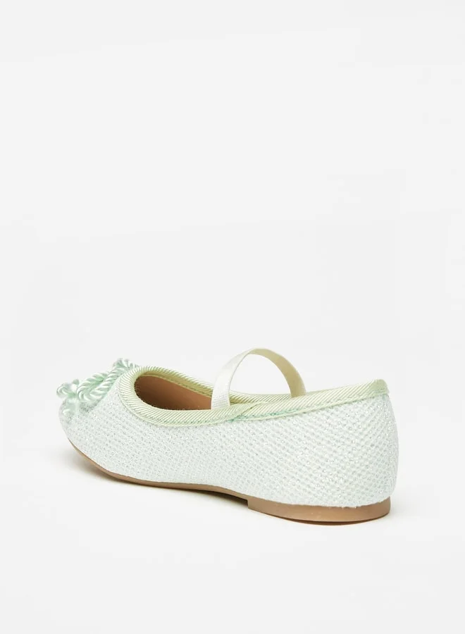Flora Bella By Shoexpress Girl's Bow Accented Round Toe Slip-On Mary Jane Shoes