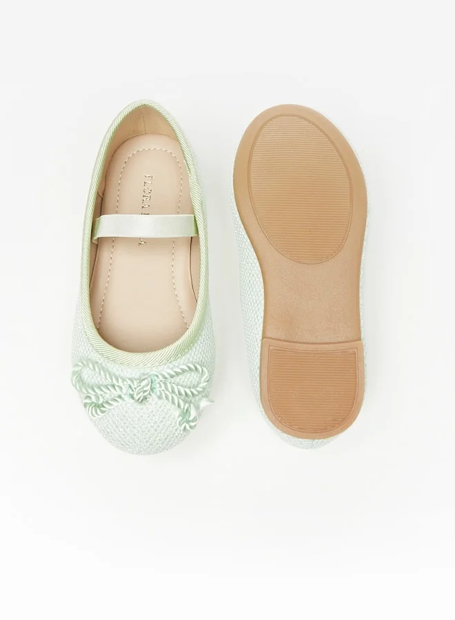 Flora Bella By Shoexpress Girl's Bow Accented Round Toe Slip-On Mary Jane Shoes