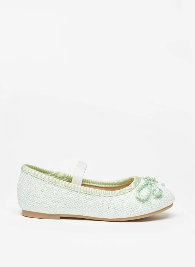Flora Bella By Shoexpress Girl's Bow Accented Round Toe Slip-On Mary Jane Shoes