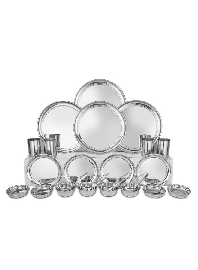 Shri & Sam solid Stainless Steel Shagun Dinner Set (24 Pcs Set) - Image 1
