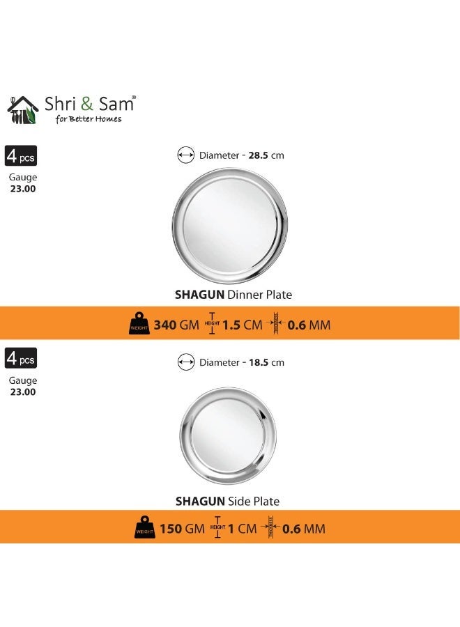 Shri & Sam solid Stainless Steel Shagun Dinner Set (24 Pcs Set) - Image 3