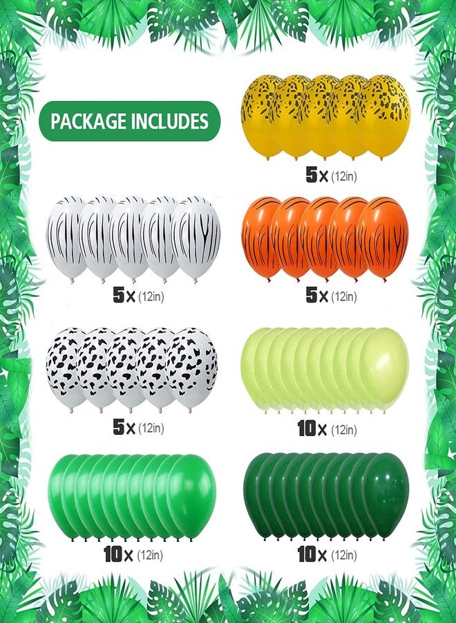 SKEFOLI Safari Birthday Decorations, 58PC Wild Jungle Theme Party Supply Animal Balloon Garland Kit Baby Shower Decor for Boy with Monkey Tiger Lion Zebra Reusable Balloon Happy Birthday Banner Tablecloth - Image 2