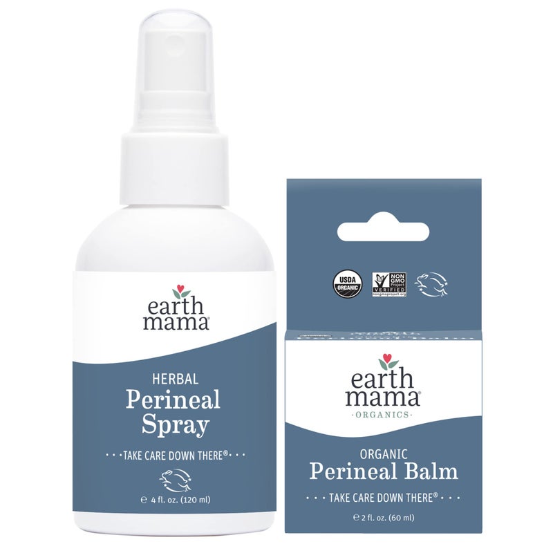 Earth Mama Postpartum Recovery Kit Take Care Down There with Organic Perineal Balm Herbal Perineal Spray 2Piece Set