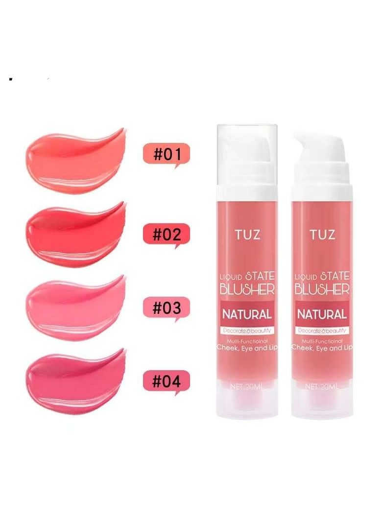 Tuz 02 Liquid State Blusher Natural, Translucence Bright And Full Color Hold Makeup - Image 1