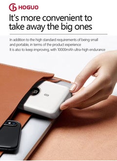HOGUO 10000 mAh PD Fast Charging Power Bank USB Output 5V/3A 9V/2A 12V/1.5A 22.5W White  - Image 3