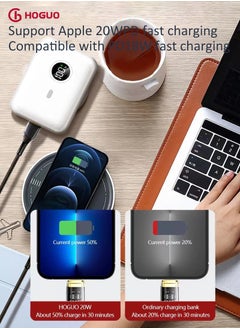 HOGUO 10000 mAh PD Fast Charging Power Bank USB Output 5V/3A 9V/2A 12V/1.5A 22.5W White  - Image 5