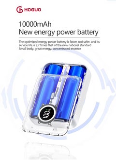 HOGUO 10000 mAh PD Fast Charging Power Bank USB Output 5V/3A 9V/2A 12V/1.5A 22.5W White  - Image 4