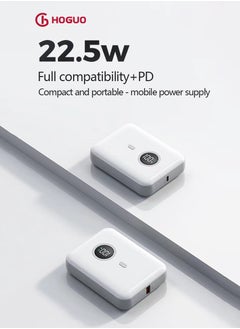 HOGUO 10000 mAh PD Fast Charging Power Bank USB Output 5V/3A 9V/2A 12V/1.5A 22.5W White  - Image 2