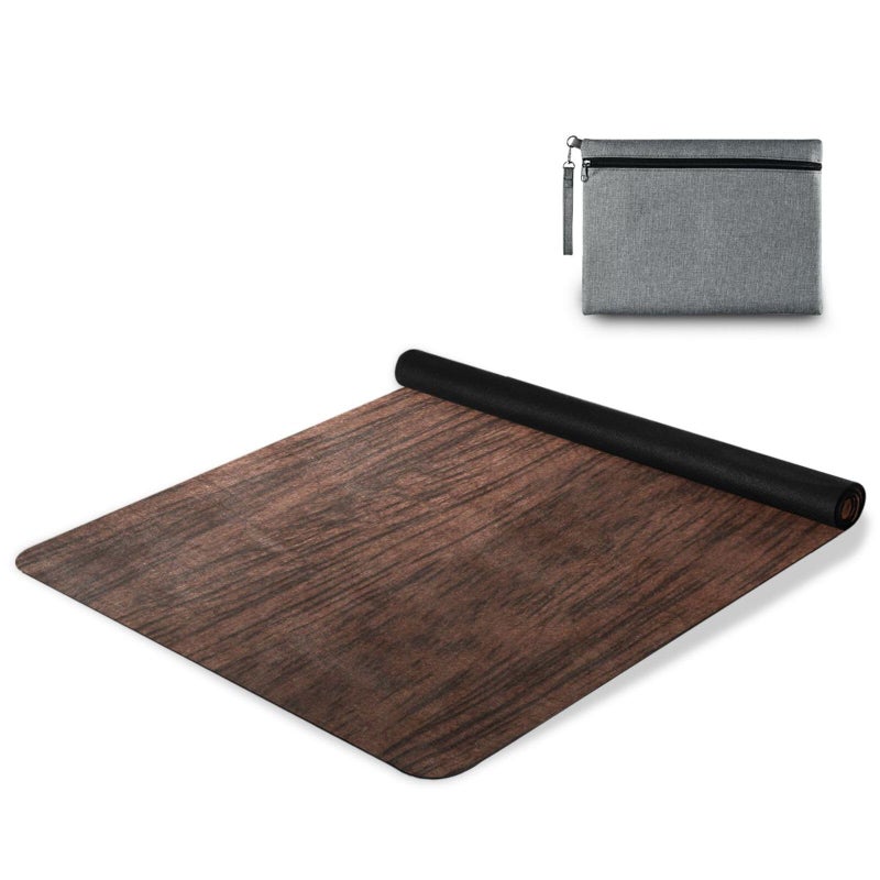 YETTASBIN Brown Solid Wood Yoga Mat for Women Men Non Slip Exercise Mat Portable Travel Workout Mat with Storage Bag for Home Yoga Pilates Fitness 71x 26 Inch - Image 2