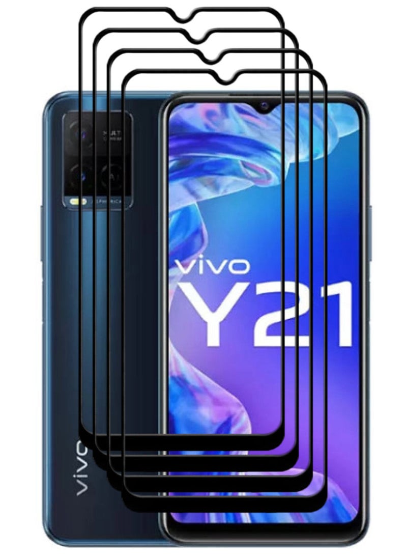 ACLIX 4 Pieces Antistatic ESD Dustproof Premium Quality High Definition Tempered Glass Screen Protector Designed For vivo Y21 - Image 1