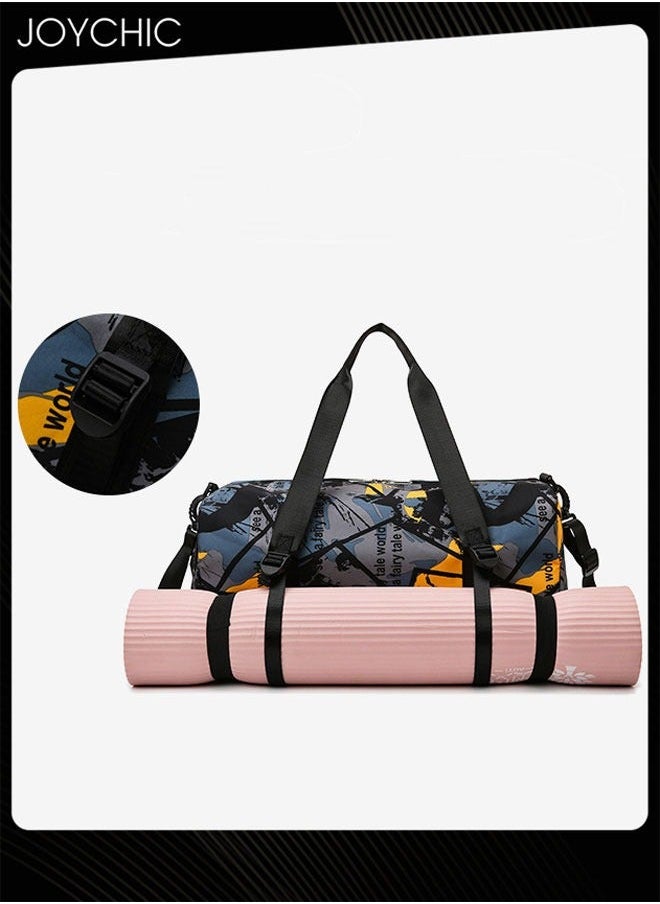 NIBEMINENT Colorful Fashionable Women Men Travel Duffel Bag Large Capacity Gym Sport Tote with Dry and Wet Pocket & Shoes Compartment for Yoga Fitness Multicolour  - Image 3
