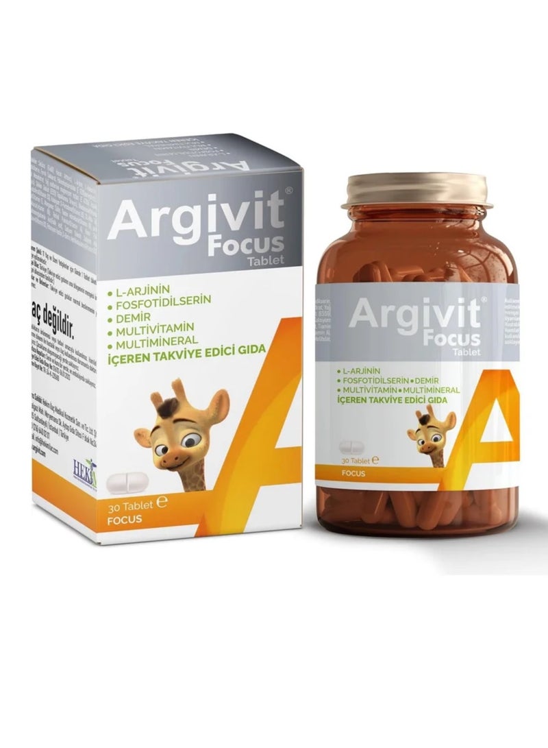 Focus Tablets A Comprehensive Multivitamin and Mineral Supplement for Increased Height, Focus And Energy, 30 Tablets