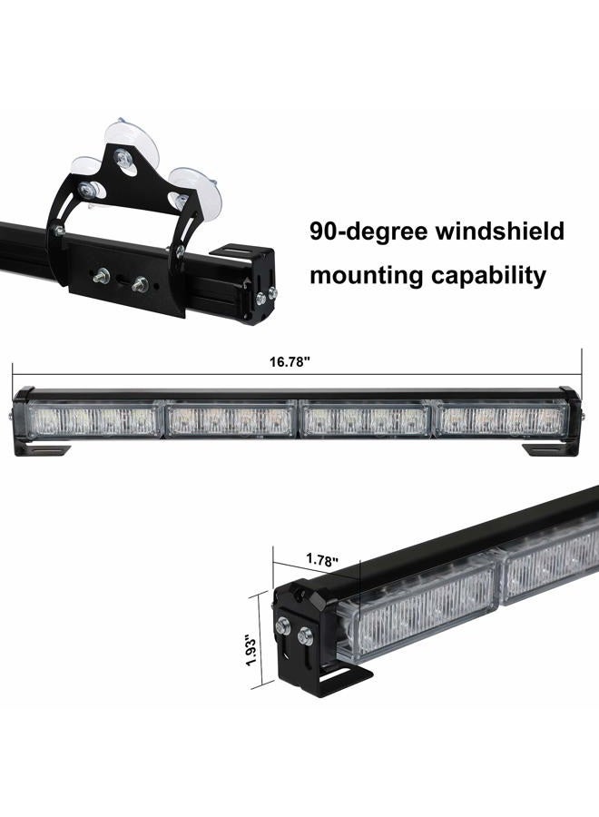 ASPL 2 x 16.8 Inch Emergency Flashing LED Strobe Light Bar 32 LEDs 26 Flash Patterns Indoor Safety Warning Lights (Amber/White) - Image 4