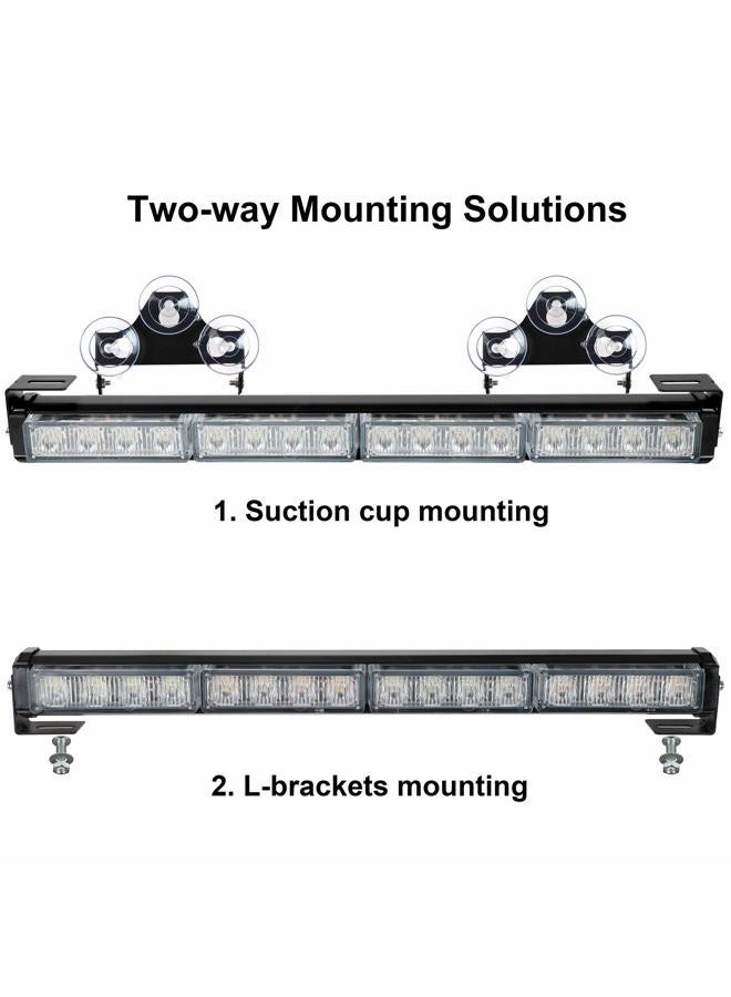 ASPL 2 x 16.8 Inch Emergency Flashing LED Strobe Light Bar 32 LEDs 26 Flash Patterns Indoor Safety Warning Lights (Amber/White) - Image 5