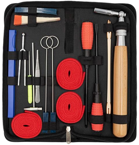 YZNlife Piano Tuning Kit,Professional Piano Tuner Tools Including Tune Hammer Lever Felt, Mutes, Fork,Tuning Wrench,Temperament Strip,Piano Repairing Accessories 16 pieces - Image 1