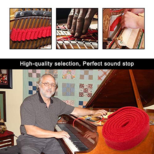 YZNlife Piano Tuning Kit,Professional Piano Tuner Tools Including Tune Hammer Lever Felt, Mutes, Fork,Tuning Wrench,Temperament Strip,Piano Repairing Accessories 16 pieces - Image 5